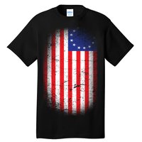 Distressed 13 Colonies Betsy Ross First American Flag Tall T-Shirt