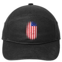 Distressed 13 Colonies Betsy Ross First American Flag 7-Panel Snapback Hat