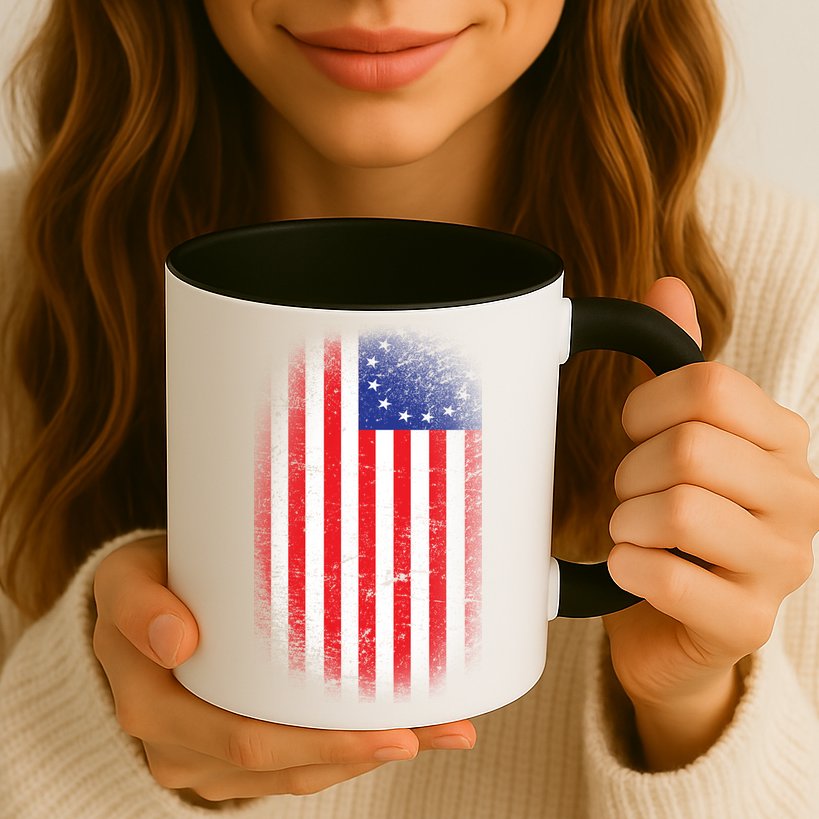 Distressed 13 Colonies Betsy Ross First American Flag Mug