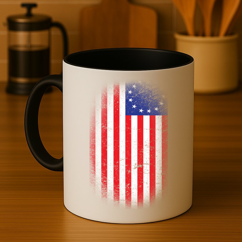Distressed 13 Colonies Betsy Ross First American Flag Mug