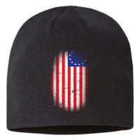 Distressed 13 Colonies Betsy Ross First American Flag Sustainable Beanie