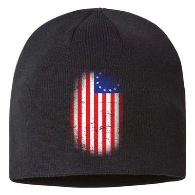 Distressed 13 Colonies Betsy Ross First American Flag Sustainable Beanie