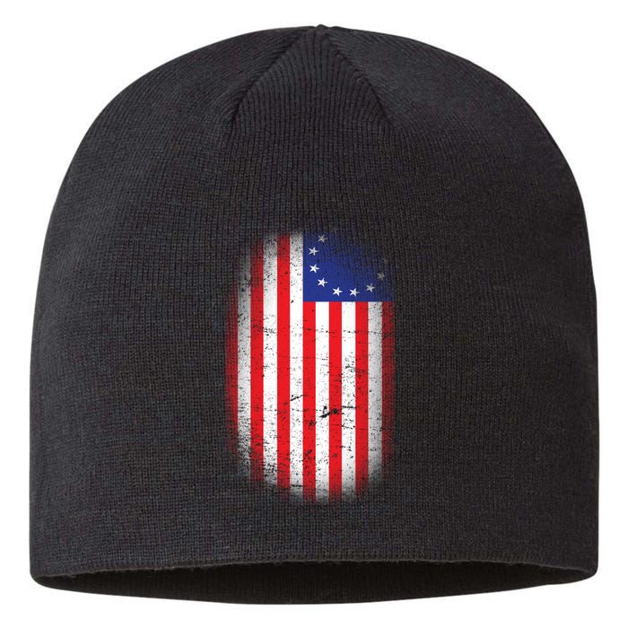 Distressed 13 Colonies Betsy Ross First American Flag Sustainable Beanie