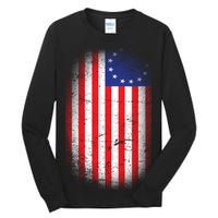 Distressed 13 Colonies Betsy Ross First American Flag Tall Long Sleeve T-Shirt