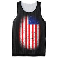 Distressed 13 Colonies Betsy Ross First American Flag Mesh Reversible Basketball Jersey Tank