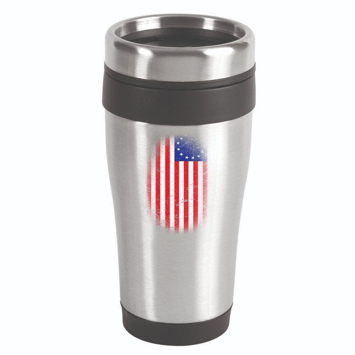 Distressed 13 Colonies Betsy Ross First American Flag 16oz Travel Tumbler