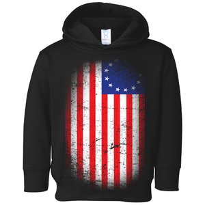 Distressed 13 Colonies Betsy Ross First American Flag Toddler Hoodie