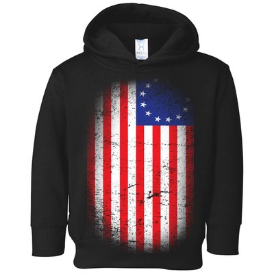 Distressed 13 Colonies Betsy Ross First American Flag Toddler Hoodie