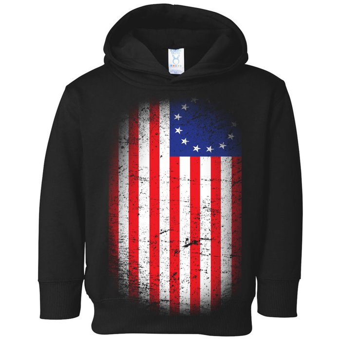 Distressed 13 Colonies Betsy Ross First American Flag Toddler Hoodie