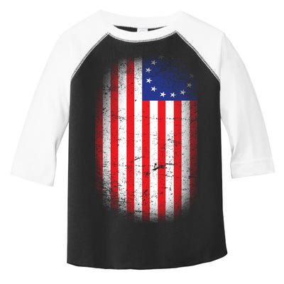 Distressed 13 Colonies Betsy Ross First American Flag Toddler Fine Jersey T-Shirt