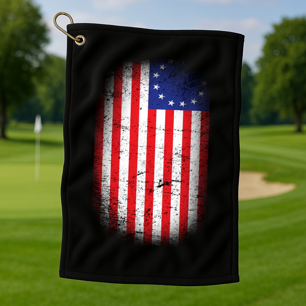 Distressed 13 Colonies Betsy Ross First American Flag Golf Towel