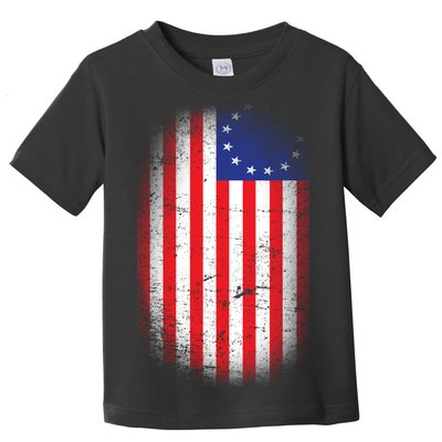 Distressed 13 Colonies Betsy Ross First American Flag Toddler T-Shirt