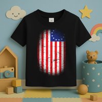 Distressed 13 Colonies Betsy Ross First American Flag Toddler T-Shirt