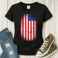 Distressed 13 Colonies Betsy Ross First American Flag Womens T-Shirt
