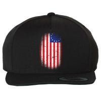 Distressed 13 Colonies Betsy Ross First American Flag Wool Snapback Cap