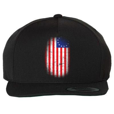 Distressed 13 Colonies Betsy Ross First American Flag Wool Snapback Cap