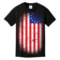 Distressed 13 Colonies Betsy Ross First American Flag Kids T-Shirt