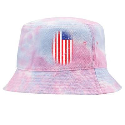 Distressed 13 Colonies Betsy Ross First American Flag Tie-Dyed Bucket Hat