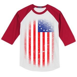 Distressed 13 Colonies Betsy Ross First American Flag Kids Colorblock Raglan Jersey