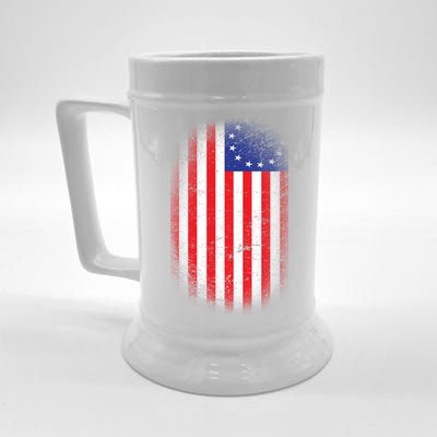 Distressed 13 Colonies Betsy Ross First American Flag Beer Stein