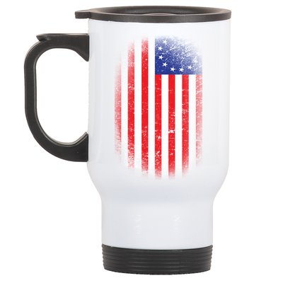 Distressed 13 Colonies Betsy Ross First American Flag Stainless Steel Travel Mug