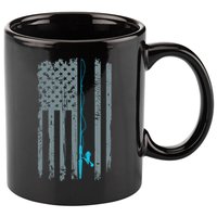 Distressed American Flag Fishing Pole 11oz C Handle Ceramic Mug