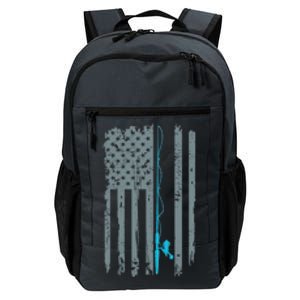 Distressed American Flag Fishing Pole Daily Commute Backpack