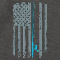 Distressed American Flag Fishing Pole Vector Backpack