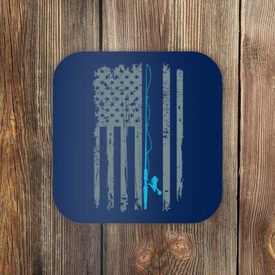 Distressed American Flag Fishing Pole Coaster