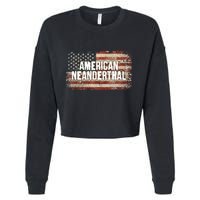 Distressed American Neanderthal Cropped Pullover Crew