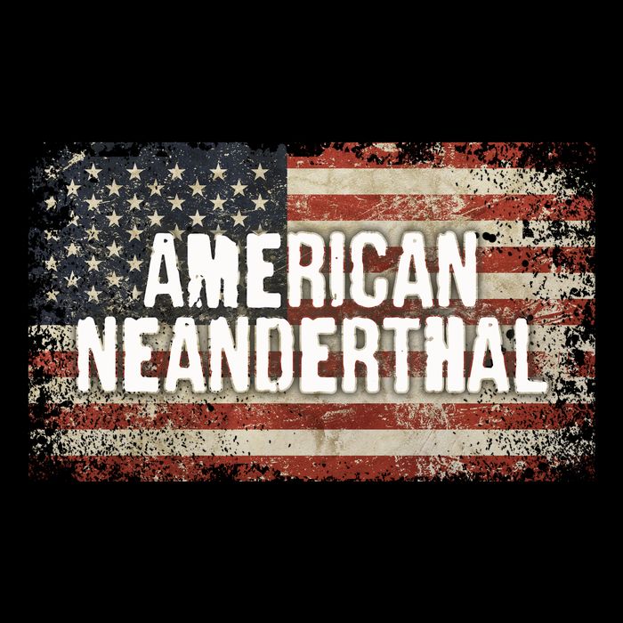 Distressed American Neanderthal Cropped Pullover Crew