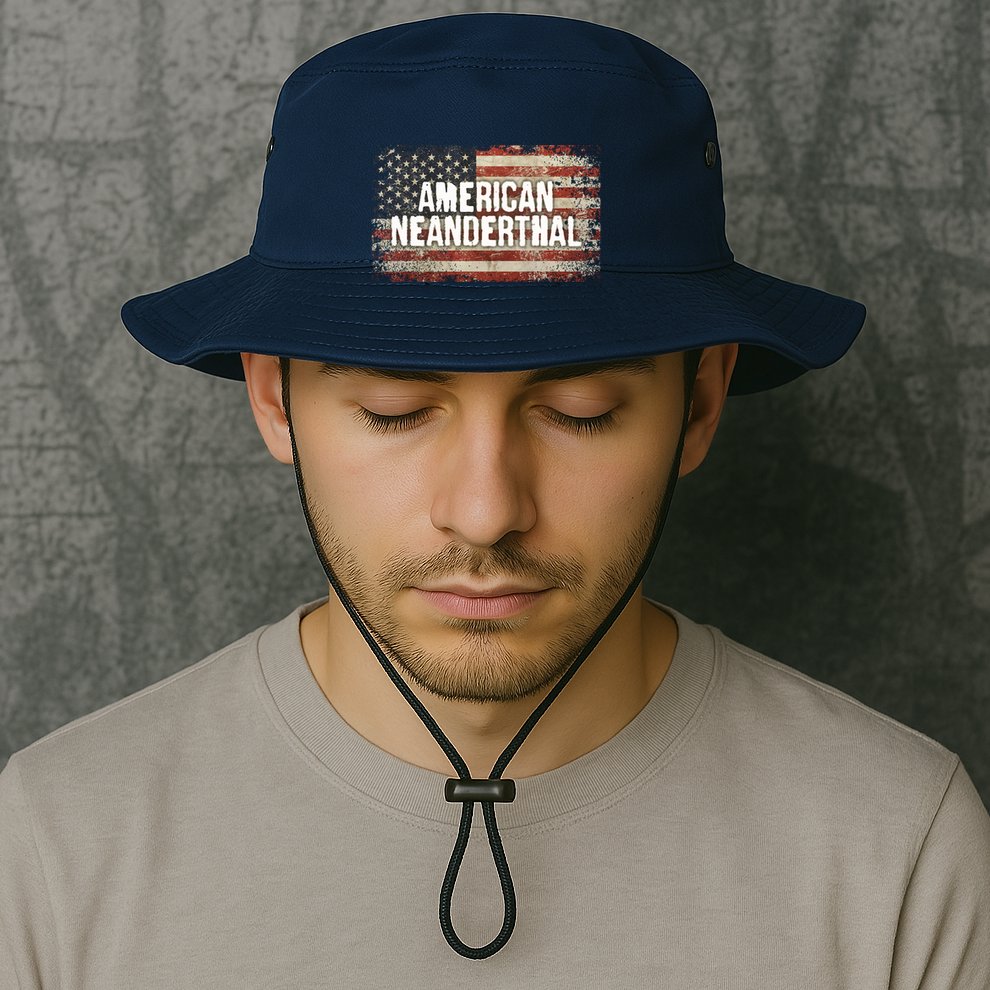 Distressed American Neanderthal Bucket Hat