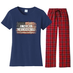 Distressed American Neanderthal Women's Flannel Pajama Set