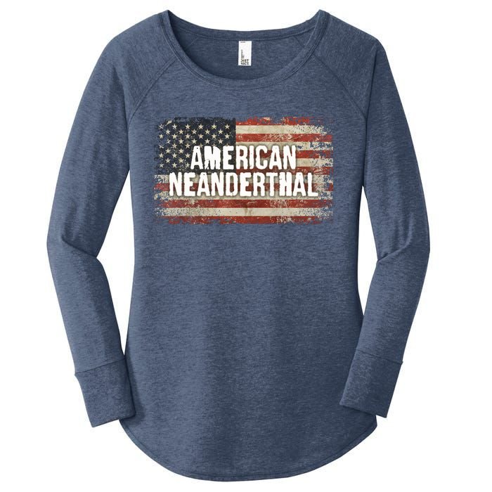 Distressed American Neanderthal Women's Perfect Tri Tunic Long Sleeve Shirt