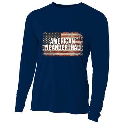 Distressed American Neanderthal Cooling Performance Long Sleeve Crew