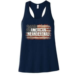 Distressed American Neanderthal Women's Racerback Tank