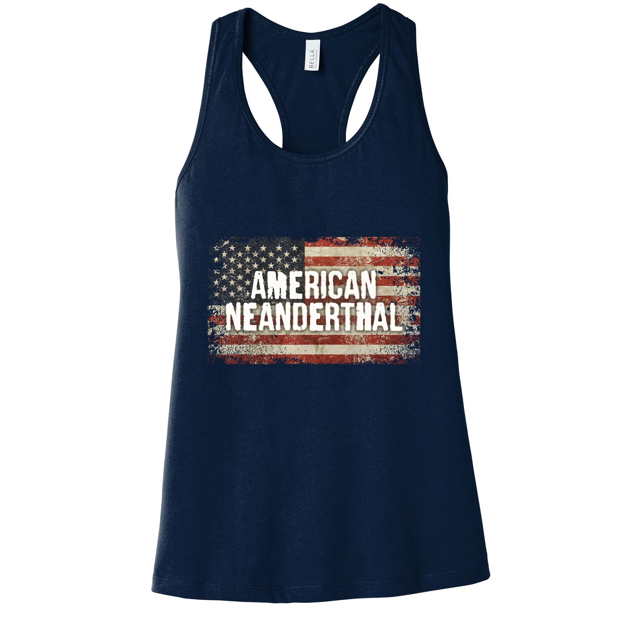 Distressed American Neanderthal Womens Tank Top