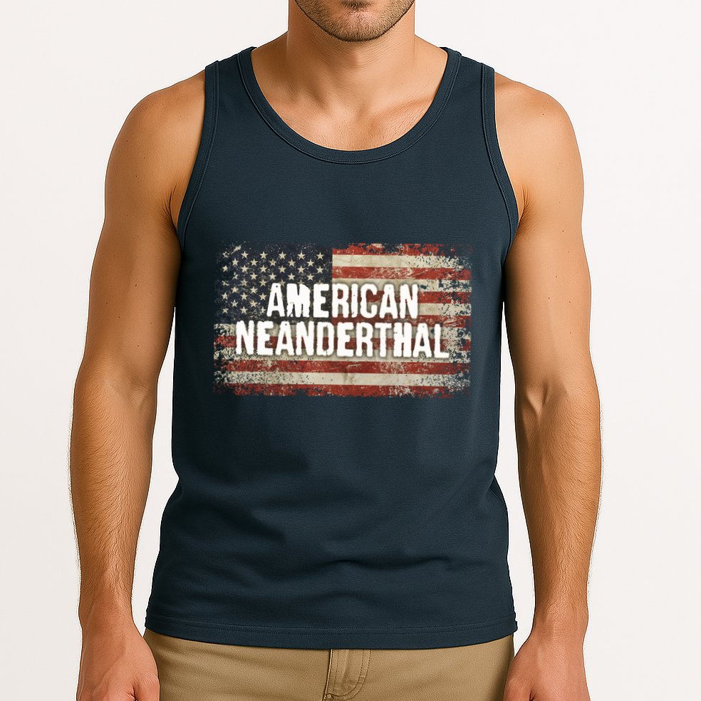 Distressed American Neanderthal Tank Top