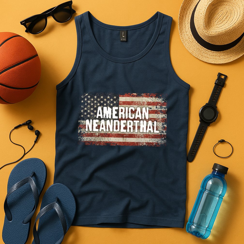 Distressed American Neanderthal Tank Top