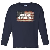 Distressed American Neanderthal Toddler Long Sleeve Shirt