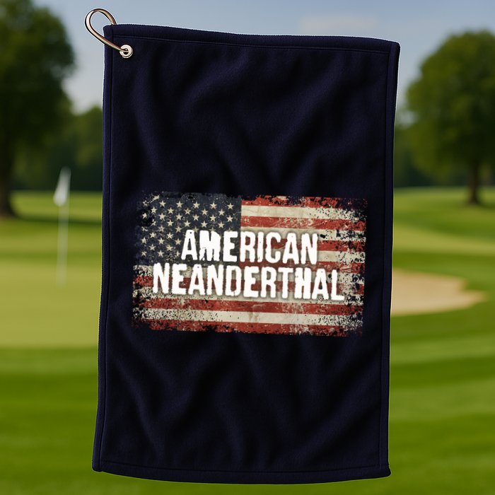 Distressed American Neanderthal Golf Towel