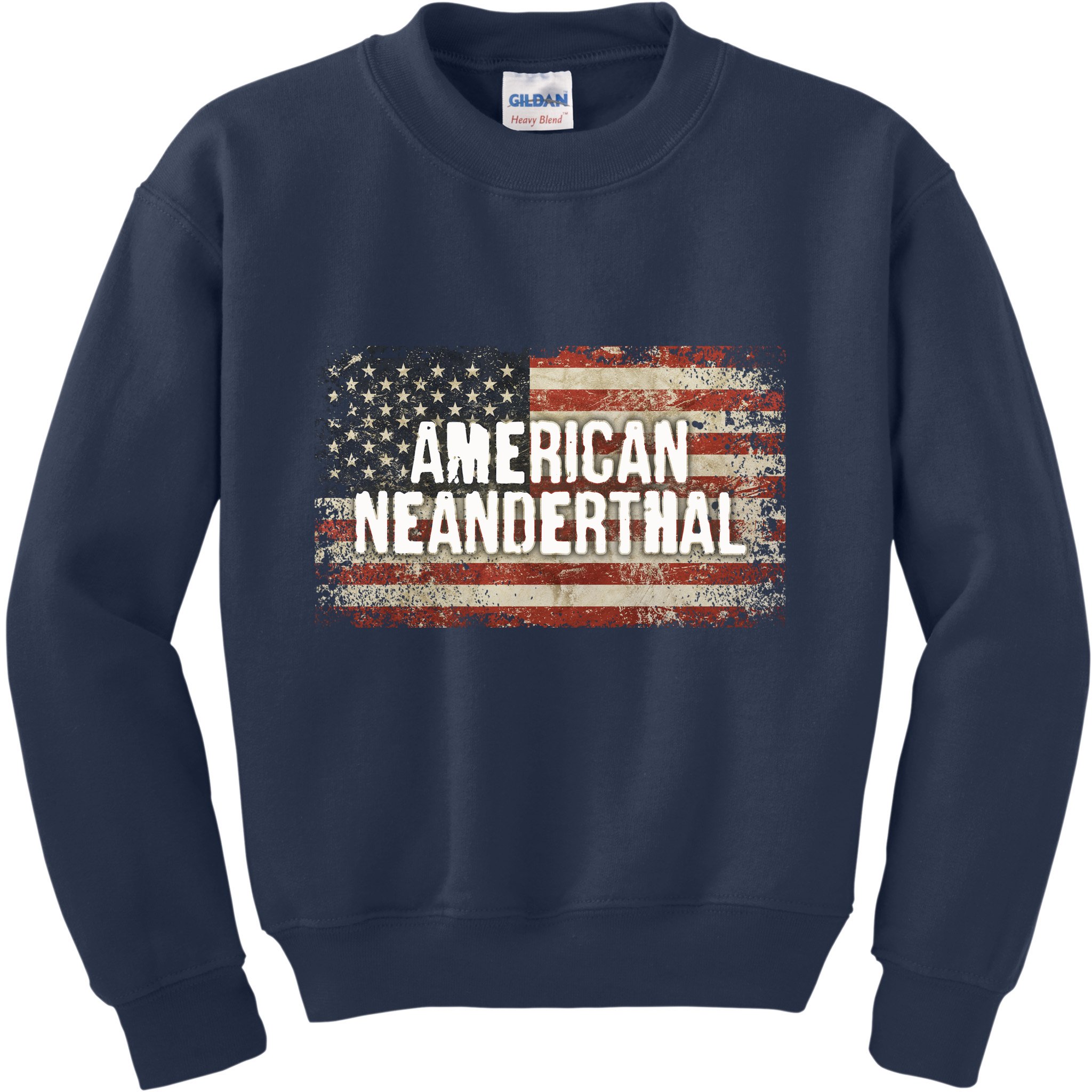 Distressed American Neanderthal Kids Sweatshirt