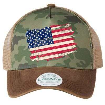 Distressed American US Flag Legacy Tie Dye Trucker Hat