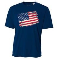 Distressed American US Flag Cooling Performance Crew T-Shirt