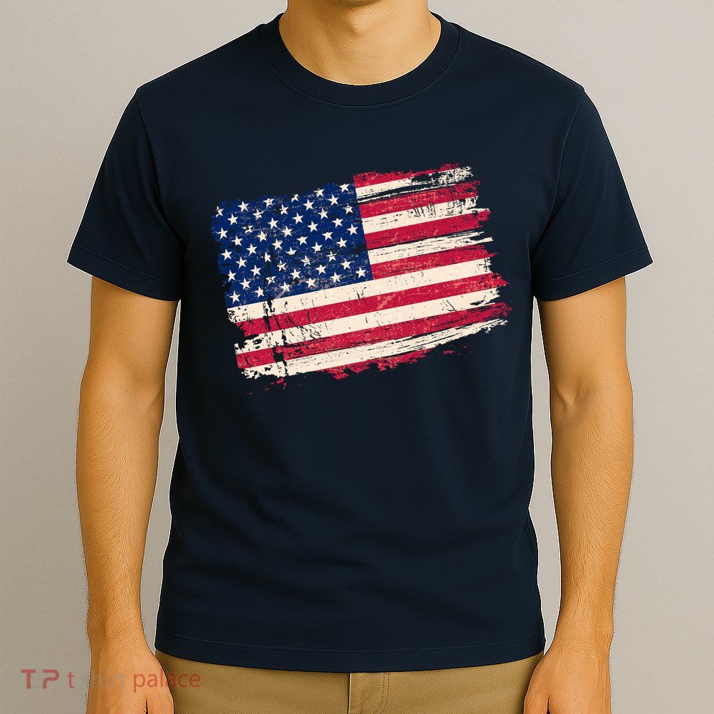Distressed American US Flag T-Shirt