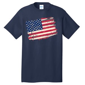 Distressed American US Flag Tall T-Shirt