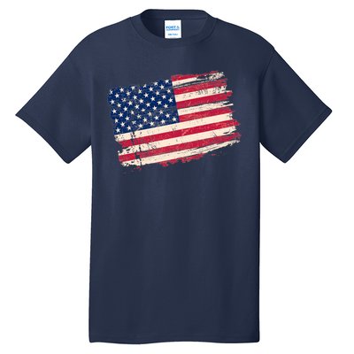 Distressed American US Flag Tall T-Shirt