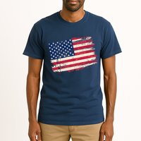Distressed American US Flag Tall T-Shirt