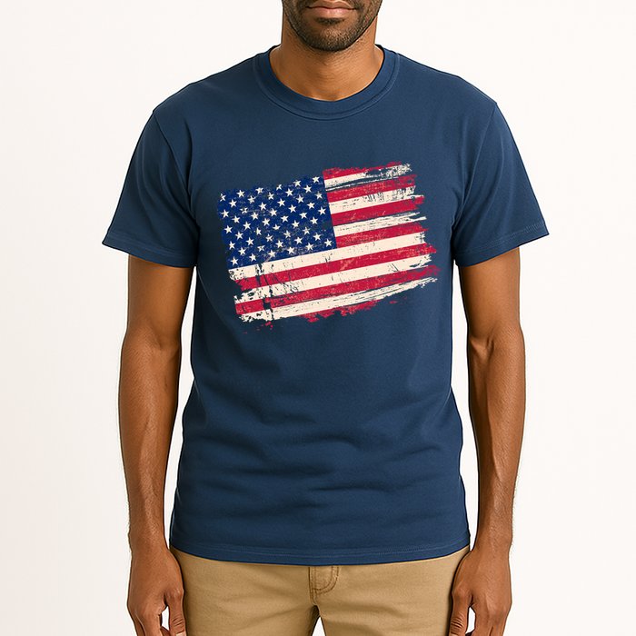 Distressed American US Flag Tall T-Shirt