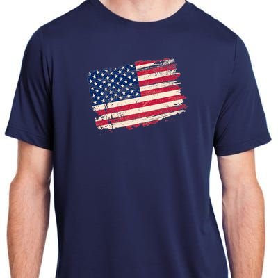 Distressed American US Flag Adult ChromaSoft Performance T-Shirt